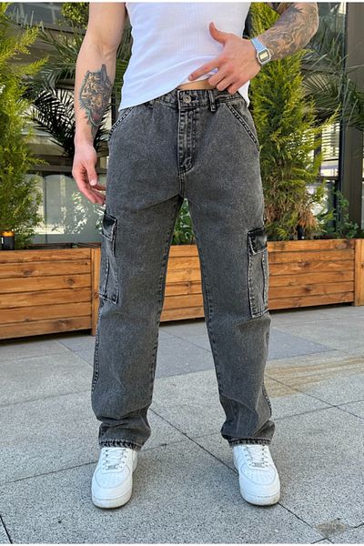 serline Anthracite Baggy Cargo Pants