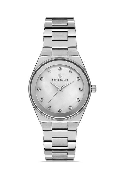 DAVID GUNER Women's Wristwatch Dg-8372La-A1 with Silver Coated White Dial