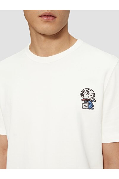 s.Oliver Men's T-shirt with scoop neck, Regular Fit, White, XL