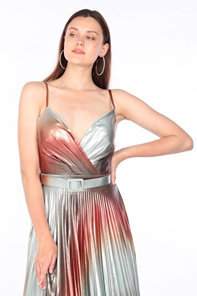 MARKAPIA Жіноче вечірнє плаття з тонким бретельками та піліси, яскраве