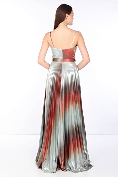 MARKAPIA Жіноче вечірнє плаття з тонким бретельками та піліси, яскраве