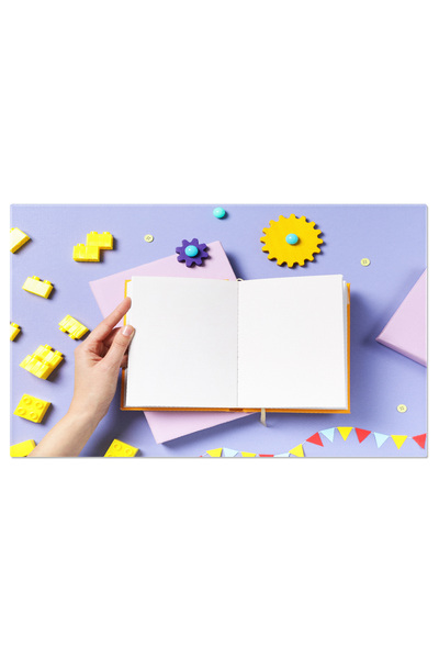 StoryGift Romania Tablou Canvas Carte Pentru Copii Cu Jucarii Pe Fundal Viole...