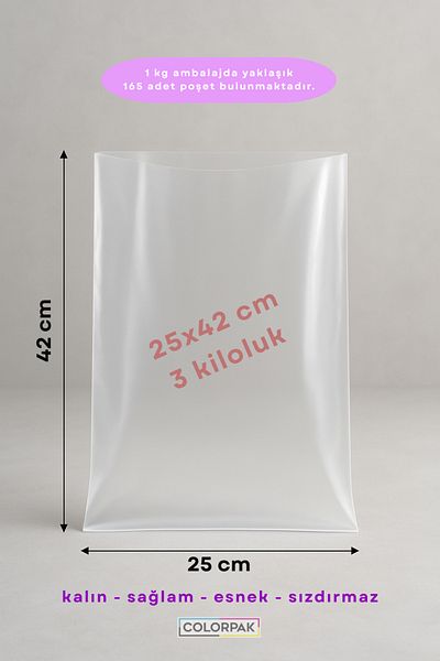 COLORPAK Transparent Nylon Bag 25X42Cm (Triple) Meat Meat Refrigerator Bag Quantity:1 kg