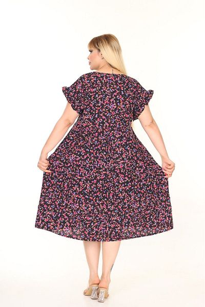 mervemoda Women's Large Size Sleeveless Summer Dress