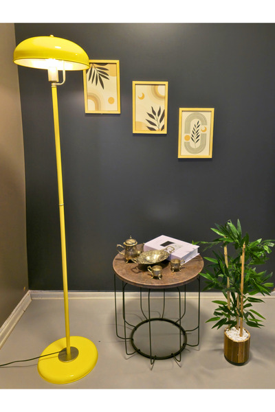 Luzarana Venus Taksi Sarısı Lambader Hareketli Başlık Modern Dekoratif Metal Tasarım Yerden Aydınlatma Lamba