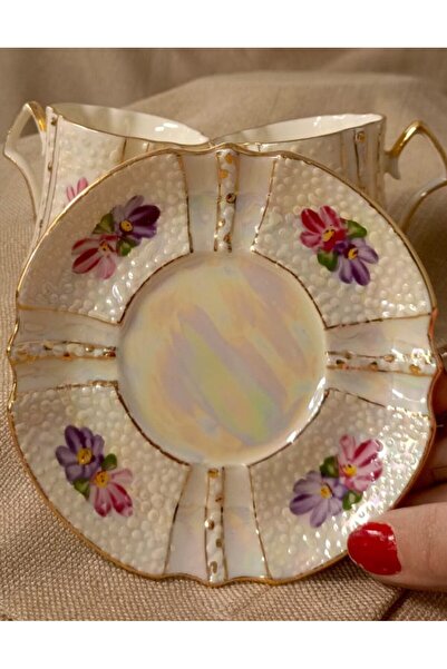 BY.RAYKA PORSELEN El Dekor Bride Porcelain Hand Decoration Painting Set of 2 Cups