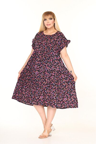 mervemoda Γυναικείο αμάνικο καλοκαιρινό φόρεμα μεγάλου μεγέθους