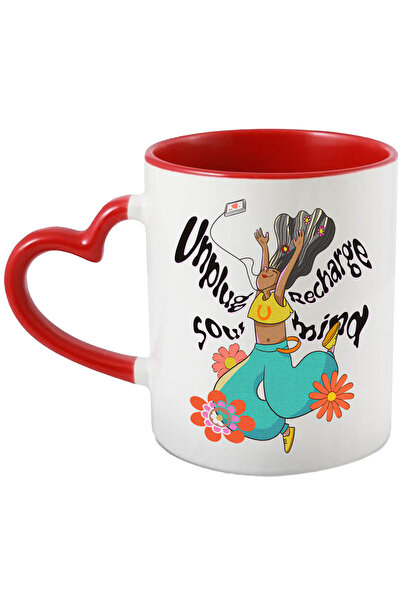 StoryGift Romania Cana Cu Mesajul "unplug Soul, Recharge Mind", Stilul Hippie...