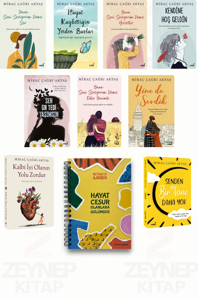 İndigo Kitap Miraç Çağrı Aktaş 9 Kitap Set ve Motivasyon Ajandam Tarihsiz Aja...