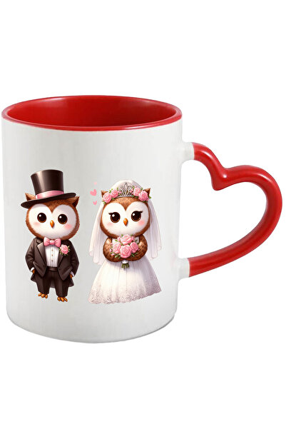 StoryGift Romania Cana Cu 2 Bufnite La Nunta | Ilustratie | Casatorie | Rochi...