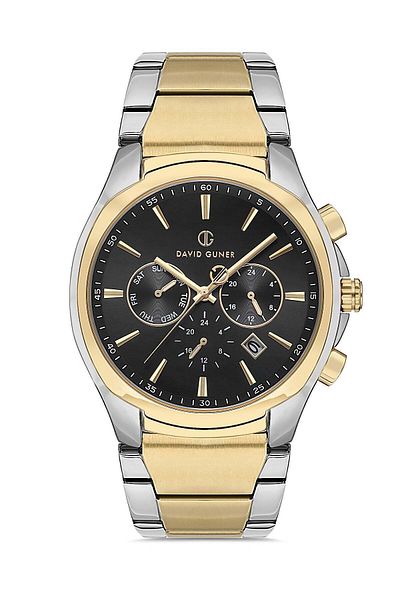 DAVID GUNER Yellow White Coated Black Dial Men's Wristwatch Dg-8395Ga-D2