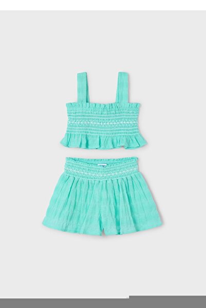 MAYORAL Girl's Shorts Set Green