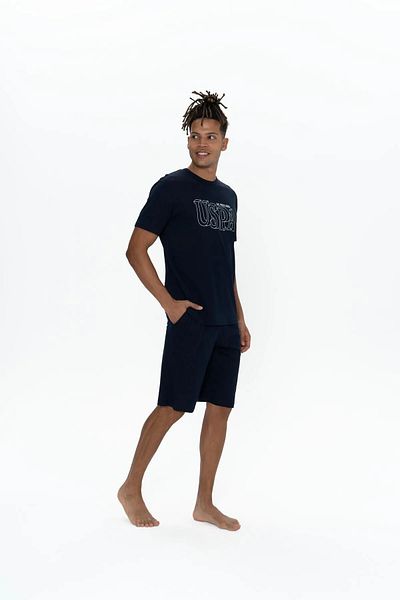 U.S. Polo Assn. Σετ ανδρικές πιτζάμες 3 τεμαχίων από 100% βαμβάκι