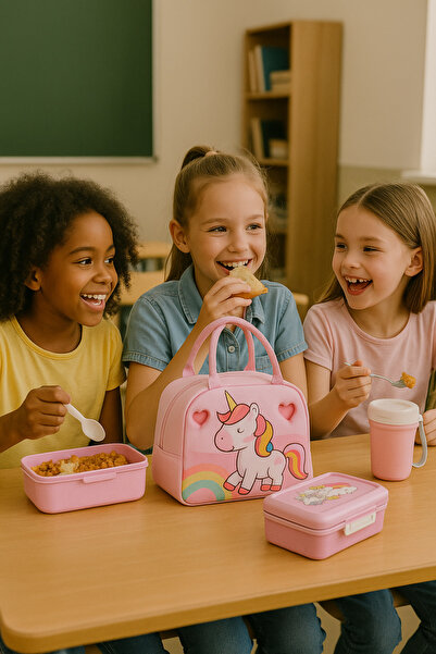 SürLaz Children's Lunch Box Set 3 Piece Thermal Meal Set Hot Cold Balance