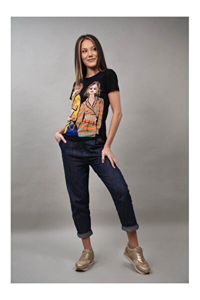 Cocco Rossa TRICOU CU IMPRIMEU FETE STRASURI STELLANZA Negru M-L