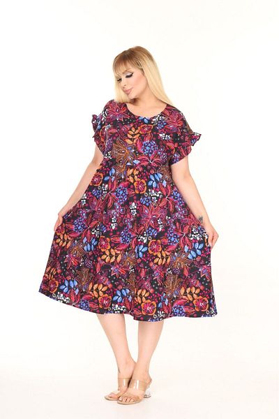 mervemoda Women's Large Size Sleeveless Summer Dress