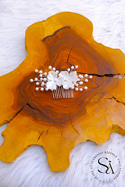 SimgeAksesuar El yapımı kristal taşlı şık ve zarif düğün ve nişan-nikah saç t...