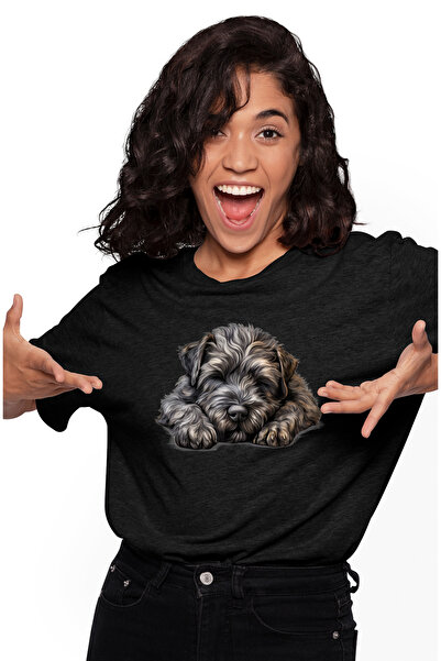 StoryGift Romania Tricou Femei Cu Un Caine Care Doarme Dus, Ilustratie, Obosi...