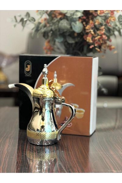 aljahwari 48 oz Single Arabic Coffee Pot, Two Colors