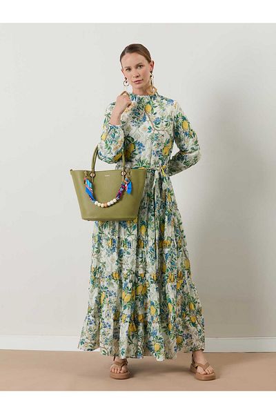 MELIDIA A50415 Aguaje Patterned Gathered Dress