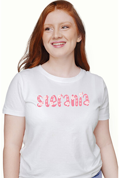 StoryGift Romania Tricou Femei Cu Numele Stefania, Flori, Colorat, Roz, Dragu...