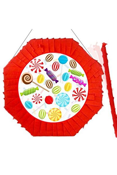 DODOMAR Şeker Pinyata 42cm + Sopası Doğum Günü Eğlencesi Parti Pinyata Patlat...