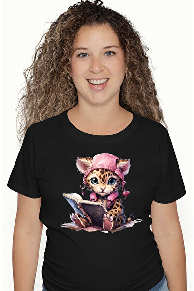 StoryGift Romania Tricou Femei Cu Un Pui De Tigru Care Tine O Carte Deschisa,...