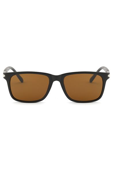 Angel Eyes Rectangular Design Brown Frame Brown Glass Polarized Men's Glasses