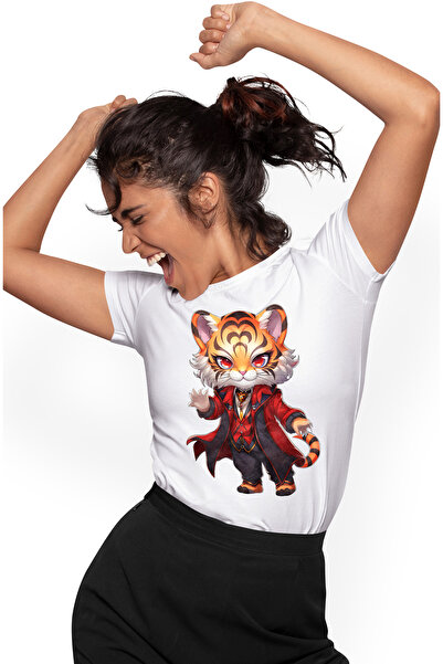 StoryGift Romania Tricou Femei Cu Un Tigru Cu Ochii Insangerati, Ilustratie, ...