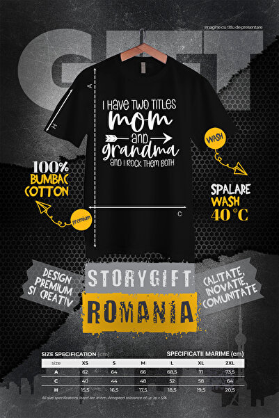 StoryGift Romania Tricou Femei Pentru Mamele Care Au Si Titlul De Bunica - Iubire Apreciere Cu Im Blk_l