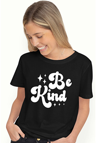 StoryGift Romania Tricou Femei Cu Stelute Si Mesajul In Limba Engleza "be Kind" - Fii Bun Cu Impr Blk_l