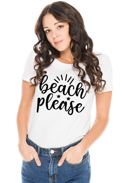 StoryGift Romania Tricou Femei Cu Mesajul In Engleza "beach, Please" - Iritat...