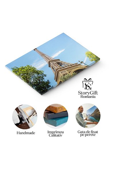 StoryGift Romania Tablou Canvas Turnul Eiffel Si Raul Sena Franta, Paris, Vedere Urbana, Arhitectura, Peisaj Urba