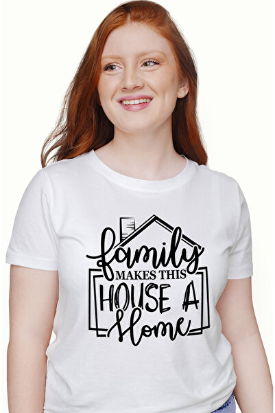 StoryGift Romania Tricou Femei Cu O Ilustratie Afisand O Casa Si Mesajul "fam...