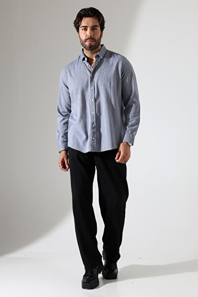 Corradeo Giyim New Season Oversize Cut Long Sleeve Cotton Linen Men's Shirt