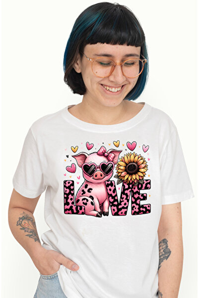 StoryGift Romania Tricou Femei Cu Purcelus Fericit Cu Mesajul "love", Iubire,...