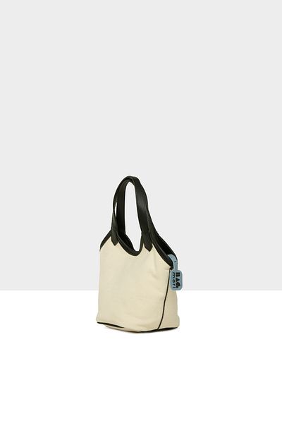 Bagmori Black Women's Leather Garnished Canvas Mini Bag M000008617