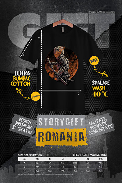 StoryGift Romania Tricou Femei Cu Ronin Rider, Samurai, Motocicleta, Sabie, Multicolor Cu Imprime Blk_l