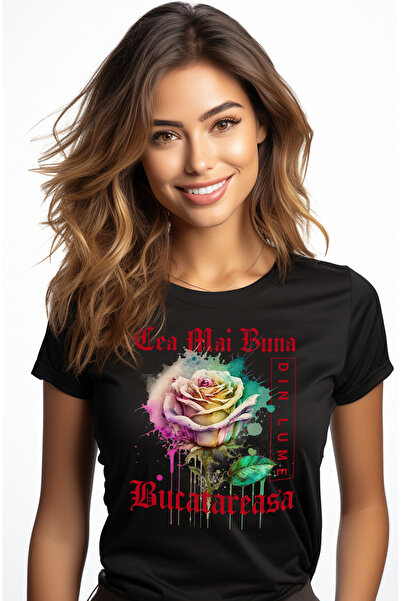 StoryGift Romania Tricou Femei Cu Textul Cea Mai Buna Bucatareasa, Din Lume, ...