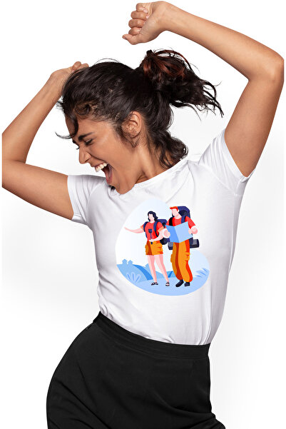 StoryGift Romania Tricou Femei Cu Ghiozdan, Drumetie, Harta, Selfie Stick, Mu...