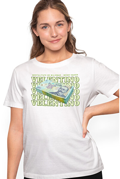StoryGift Romania Tricou Femei - 100 Lei Romanesti, Cu Imprimeu Pe Fata, 100%...