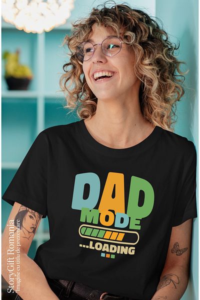 StoryGift Romania Tricou Femei Personalizata Pentru Tati Cu Mesajul Motivational In Engleza Dad Mo Blk_l