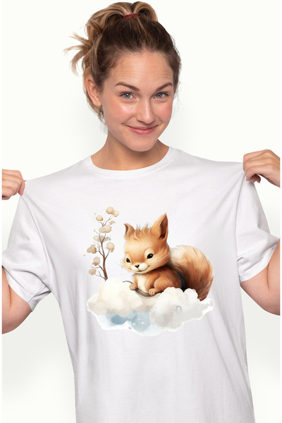 StoryGift Romania Tricou Femei Cu O Veverita Care Se Pregateste Pentru Culcar...