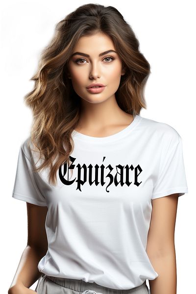 StoryGift Romania Tricou Femei Epuizare, Mesaj Motivational, Cuvant, Text Inspirational, Self Care Wht_m