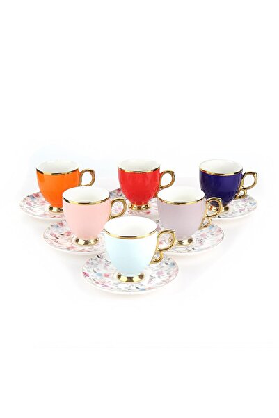 MİEN FLOWER FİNCAN TAKIMI 6 KİŞİLİK 12 PARÇA