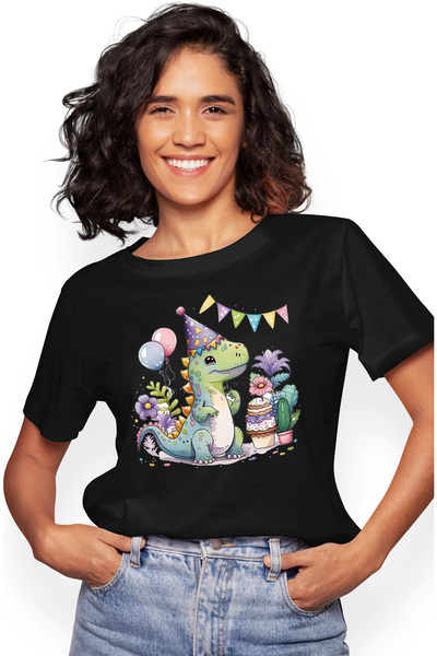 StoryGift Romania Tricou Femei Cu Un Pui De Dinozaur Fericit, Ilustratie, Ani...