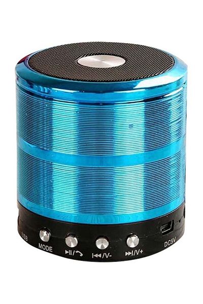 Generic WS887 Portable Cylinder Wireless Bluetooth Speaker Blue/Black
