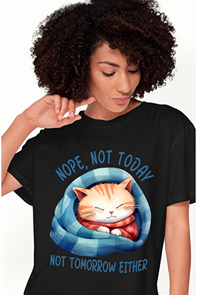 StoryGift Romania Tricou Femei Cu Pisicuta Care Doarme Cu Mesajul "nope, Not ...