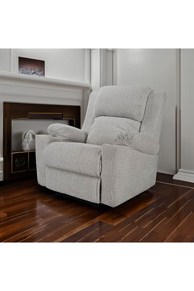 BACK COMFORT CloudRest | Bouclé Classic Cinematic Recliner Chair with Cups Holder