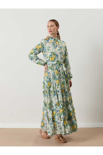 MELIDIA A50415 Aguaje Patterned Gathered Dress